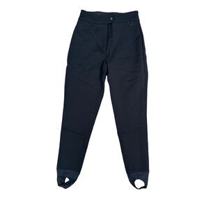 Schoeller Vintage Women’s 10 Stirrup Ski Snow Pants Black Made in USA Nylon Wool